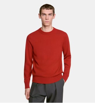 Pull en cachemire col rond - Sandro - Orange brûlé