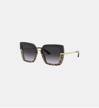 Lunettes de soleil Carré DG4373F - Dolce & Gabbana - Noir sur imprimé léo et noir