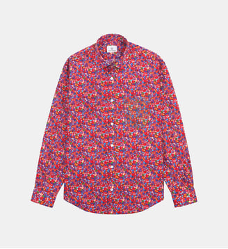 Chemise manches longues unie en coton - Serge Blanco - Rouge