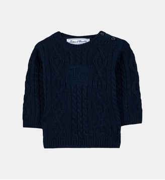 Pull -  laine maille torsadée - Tartine Et Chocolat - Marine