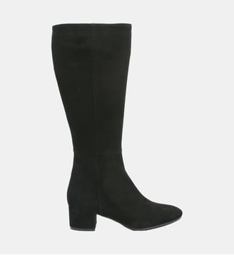 Botte salerne - cuir velours - Manfield - Noir