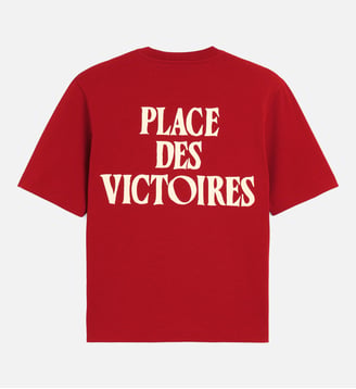 T-shirt Imprimé Place Des Victoires unisexe en Coton - AMI Paris - Rouge rubis et ivoire