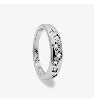 Bague Cassiopée blanche - Nebuleuse Bijoux - Argent