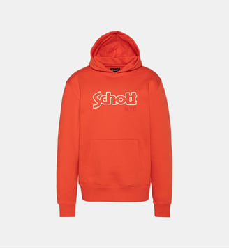 Sweatshirt à capuche imprimé - Schott - Orange