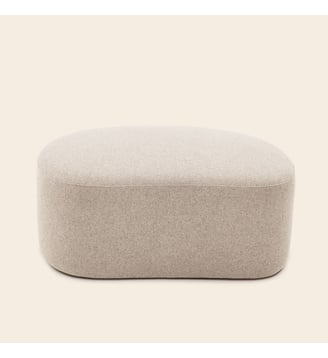 Pouf  Revêtement en tissu texturé - Madura - Beige