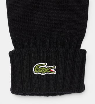 Gants jersey de laine - Lacoste - Noir