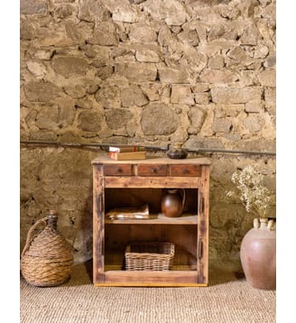 Petit buffet en bois Gilbert N°1861- Produit chiné - Debongout - Bois foncé