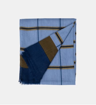Foulard Corfou en coton biologique - Billybelt - Bleu et kaki