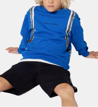 Sweat en molleton coton - Marc Jacobs Kids - Bleu vif