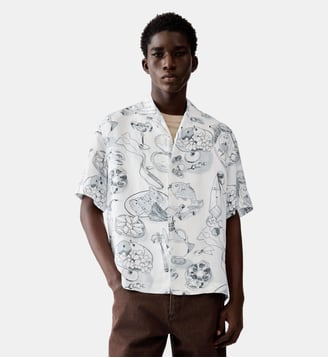 La Chemise Cocktail - Jacquemus - Print table off white et black