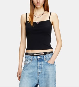 Top à bretelles avec empiècement D brodé - Diesel - Noir