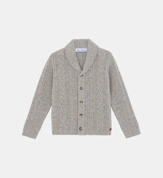 Cardigan - Moka col châle maille tréssée - Tartine Et Chocolat - Beige