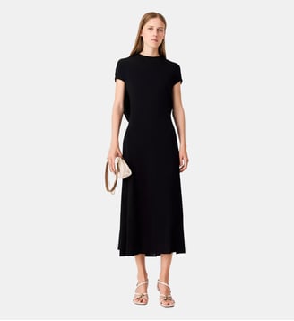 Robe longue à dos bénitier - Maje - Noir