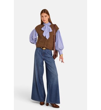 Jean Large En Coton Romeo - Maison 123 - Bleu denim