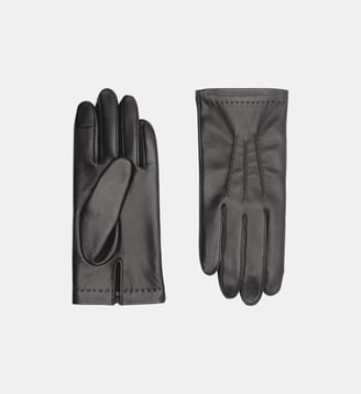 Loic Homme Gants en Cuir Doublés Alpaga - Agnelle - Noir