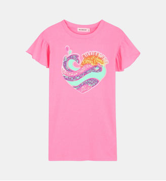 Robe manches courtes - Billieblush - Rose fluo