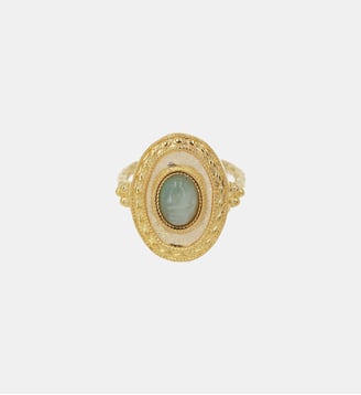 Bague plaqué or KATE - Nilaï - Amazonite