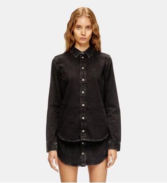 Chemise en denim avec coutures contrastées. - Diesel - Noir