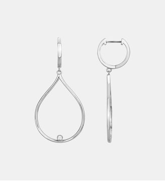 Créoles Envolée en Argent avec diamant blanc - La Garçonne Diamant - Argent