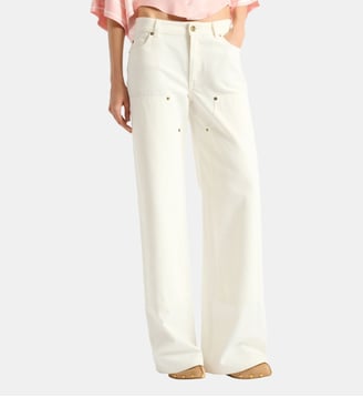 Jean loose en denim - Balmain - Blanc