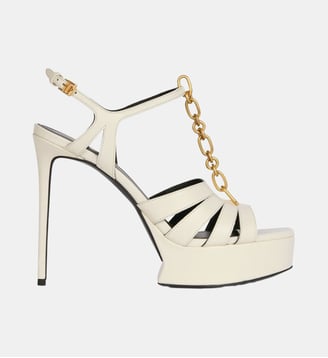 Sandales Sync à plateforme en cuir lisse - Balmain - Blanc