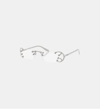 Lunettes de soleil Rectangulaire PR C57S - Prada - Argent