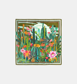 Mini Foulard à motifs CACTUS - Wild - Vert