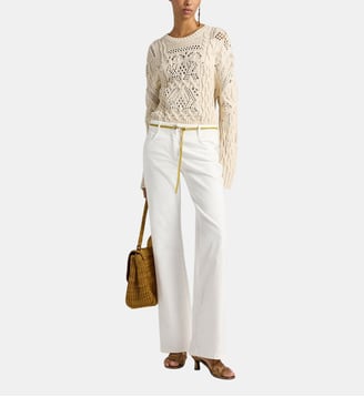 Pantalon luis en denim stretch écru - Momonì - Blanc