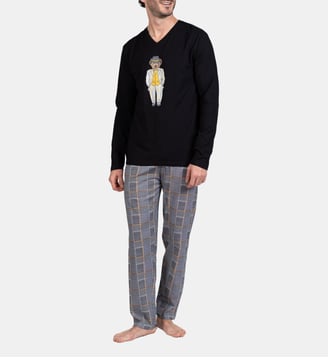 Pyjama en jersey de coton - Charles - Arthur - Noir