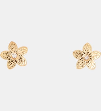 Puces d'oreilles fleur en acier inoxydable - Balaboosté - Doré