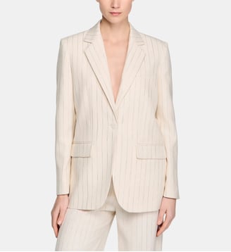 Veste de tailleur à rayures - Sandro - Écru