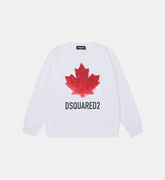 Sweat-shirt à col rond avec logo - Dsquared2 - Blanc