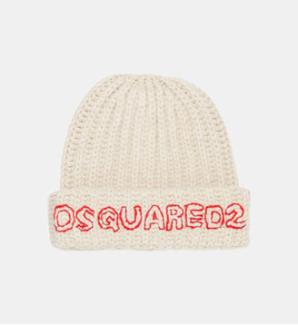 Bonnet à revers avec logo - Dsquared2 - Blanc antique