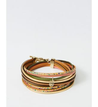 bracelet cuirs Magnum Flowers - Flowers for Zoe - Vert