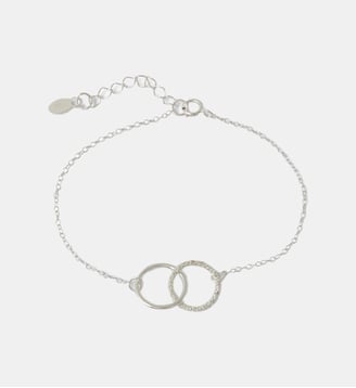 Bracelet chaine fine double anneaux avec zircon - argent garanti 925 - Balaboosté - Argenté