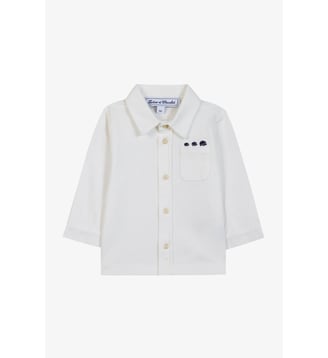 Chemise -  coton col pointu broderie - Tartine Et Chocolat - Écru