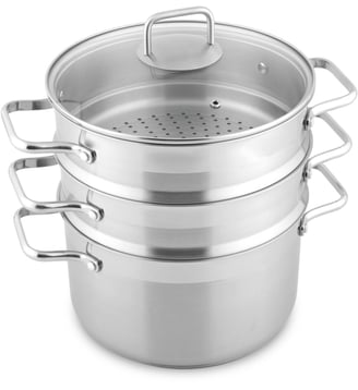 Cuiseur vapeur 24cm inox avec couvercle Essentiel B