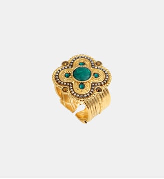 Bague ajustable   - Positano - Satellite - Vert