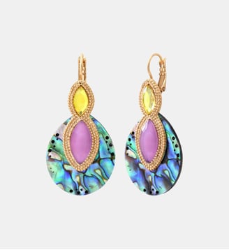 Boucles d'oreilles dormeuses   - Mindoro - Satellite - Bleu irisé