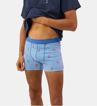 Boxer Winter slide en coton biologique - Billybelt - Bleu