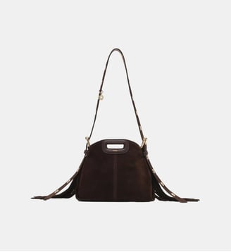 Sac Miss M mini en cuir suède - Maje - Marron foncé