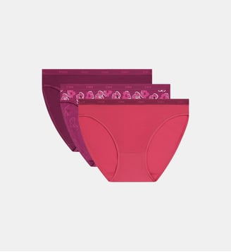 Lot de 3 Slips Les Pockets Coton - Dim - Fuchsia