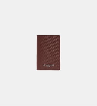 Porte cartes vertical Emile en cuir signature T - Le Tanneur - Ébène