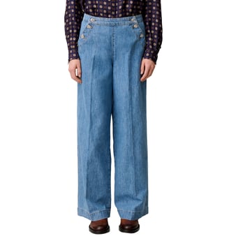 Jean à pont denim - Claudie Pierlot - Denim bleu clair