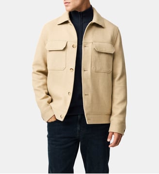Veste trucker en coton texturé Oates Canyon - Rodd & Gunn - Beige
