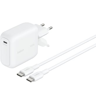 Chargeur secteur 100W GaN USB-C repliable Blanc - Belkin - Standard