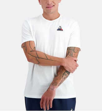 T-shirt droit en coton à signature brodée - Le Coq Sportif - Blanc