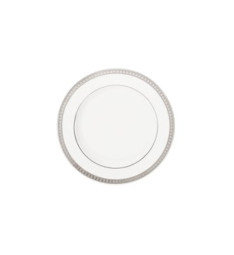 Assiette à pain en porcelaine finition platine - MALMAISON - Christofle - Blanc