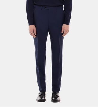 Pantalon de costume en laine fresco - Fursac - Bleu pétrole