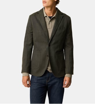 Veste blazer slim en coton Deveron - Rodd & Gunn - Moss